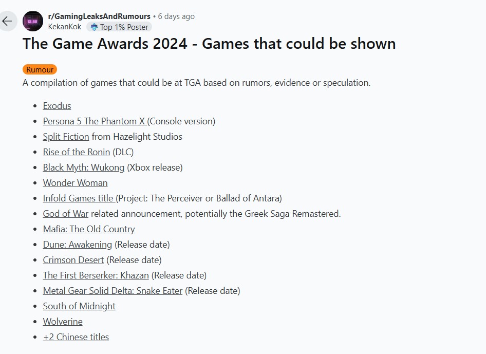 The Game Awards 2024